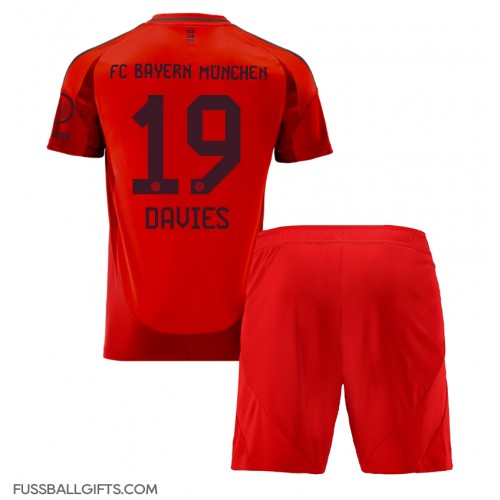 Bayern Munich Alphonso Davies #19 Fußballbekleidung Heimtrikot Kinder 2024-25 Kurzarm (+ kurze hosen)